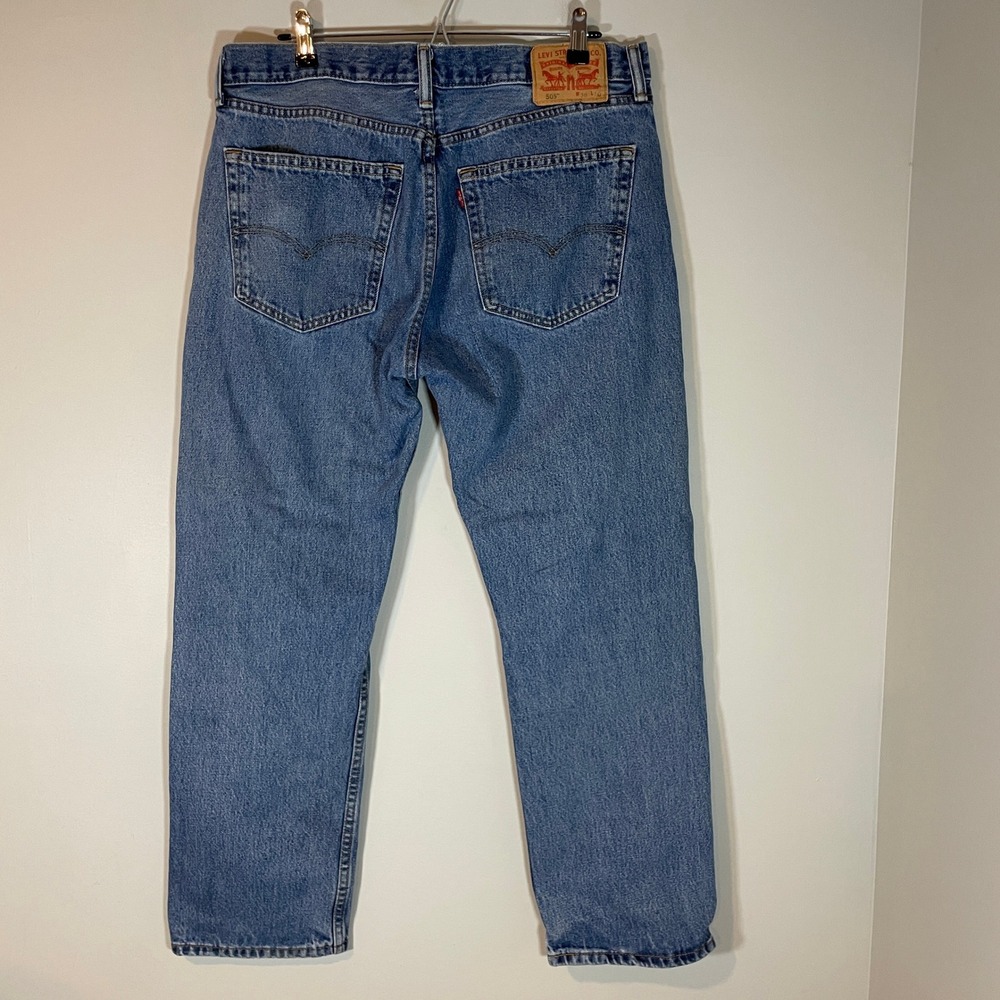 Levis 505 Regular Fit Straight Leg Mens Jeans Medium Wash Blue 36X30 Denim Pants